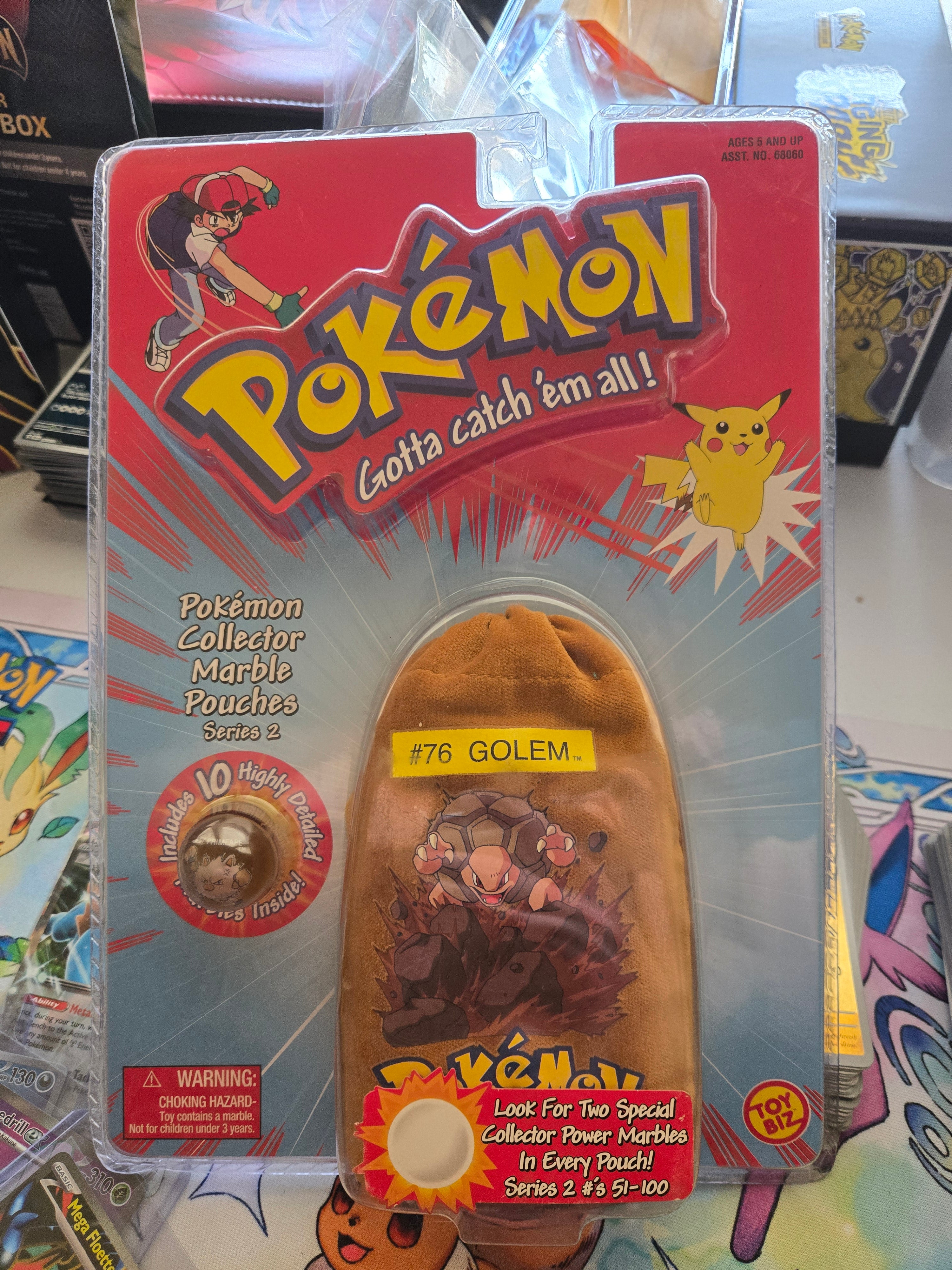 Factory Sealed Vintage Pokemon Collectors Marble Pouch Golem #76 Sealed Series 2