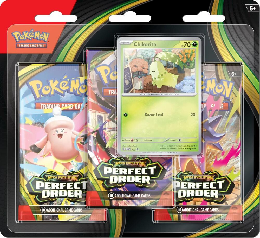 Mega Evolution - Perfect Order 3-Pack Blister - Chikorita